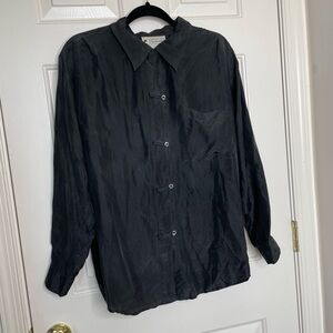 Black Women's 100% Silk Blouse